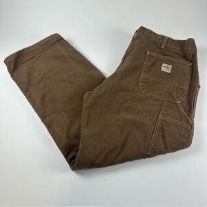Carhartt Men’s SZ 38x30 FR Brown Duck Dungaree Pants Utility Work CAT2 Cargo